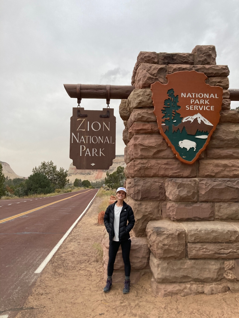 Zion National Park sign Utah Kelsey's Cup of Tea